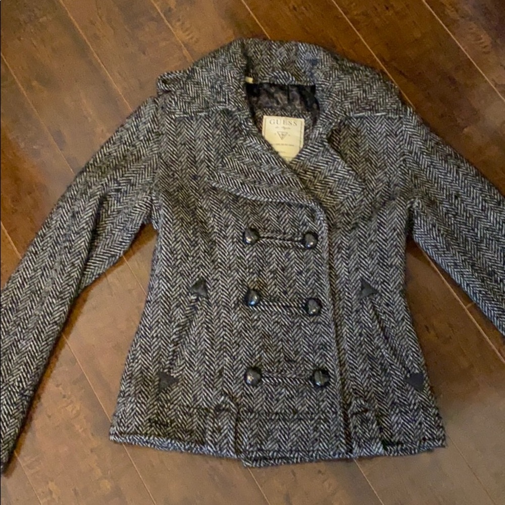 Guess Abby Wool Blend Peacoat Small